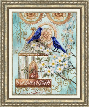 Набор для вышивания бисером РТ-027 Синие птицы счастья