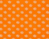 Фетр с рисунком 1мм, Оранжевый с белыми цветочками